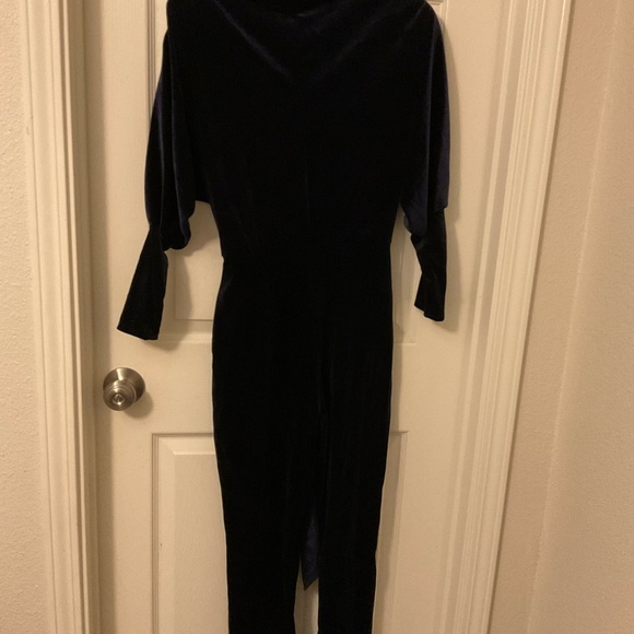 Navy blue off the shoulder jumpsuit size medium - Picture 8 of 10